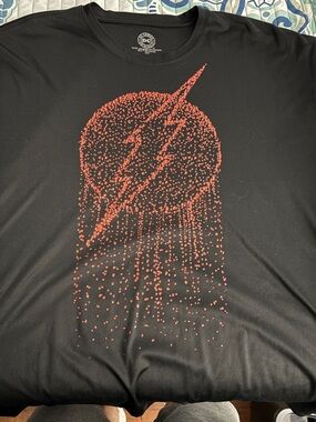 DC Comics The Flash Black Short-Sleeve Tee with Red Drip Lightning